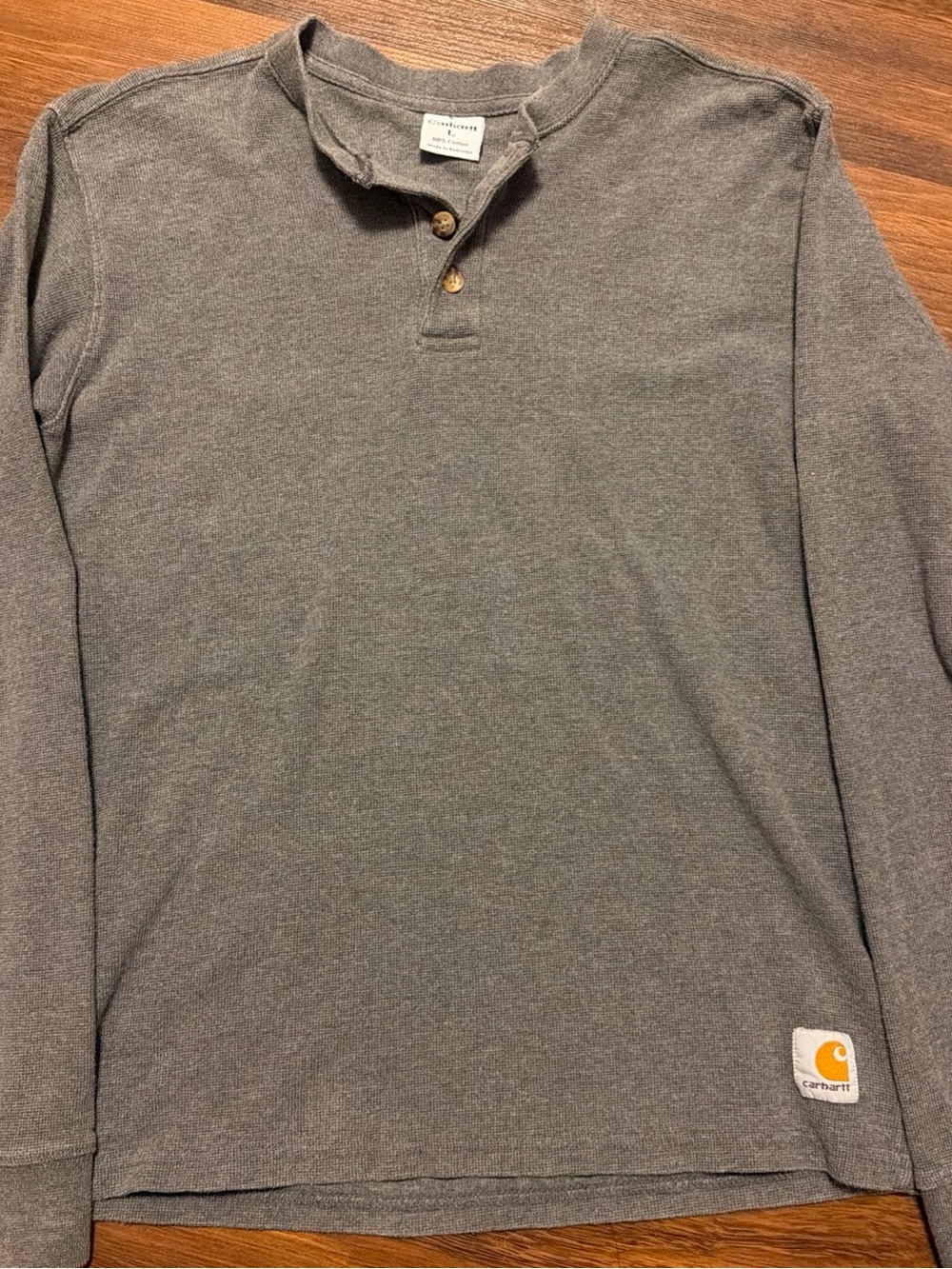 Carhartt Gray Long-Sleeve Henley Shirt